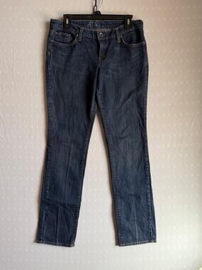 ReRock for Express Womens Jeans Dark Wash Straight Leg Red Stitch USA